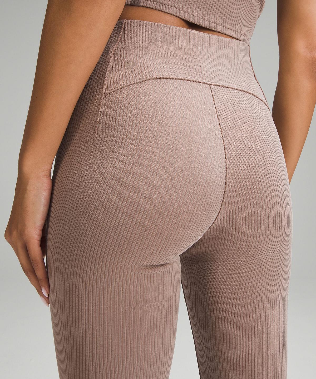 Brown Lululemon Ribbed Softstreme Zip-Leg High-Rise Cropped25" Women Pants | NZ_LuLu16120