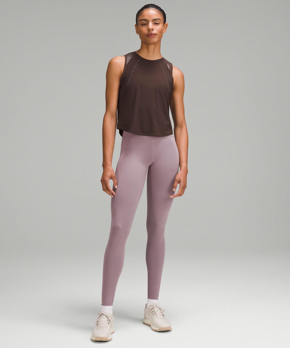 Brown Lululemon Sculpt Cropped Women Shirts | NZ_LuLu74799