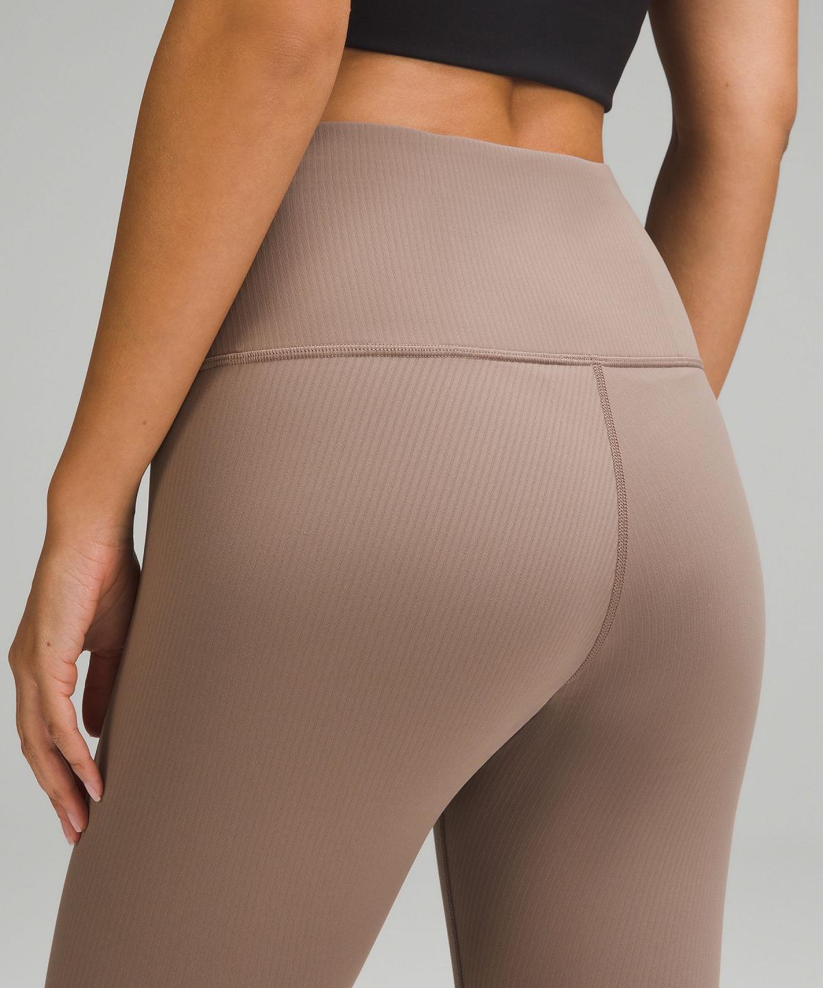 Brown Lululemon Wunder Train High-Rise Ribbed Tight 25" Women Leggings | NZ_LuLu24993