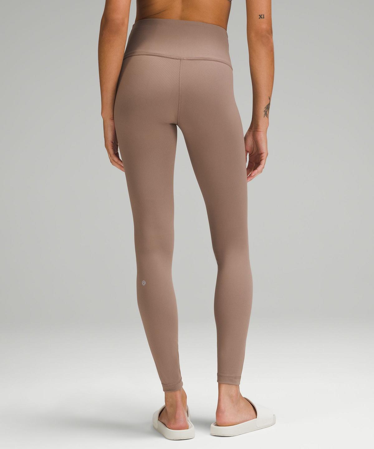 Brown Lululemon Wunder Train High-Rise Ribbed Tight 28" Women Leggings | NZ_LuLu28756