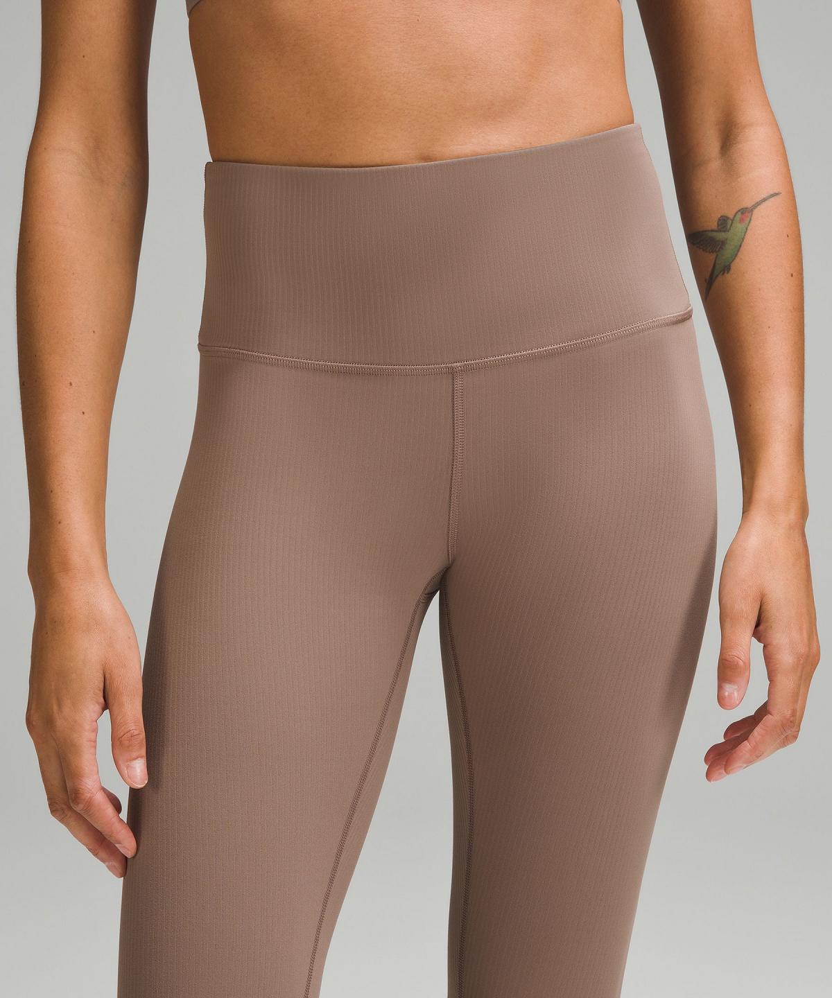 Brown Lululemon Wunder Train High-Rise Ribbed Tight 28" Women Leggings | NZ_LuLu28756