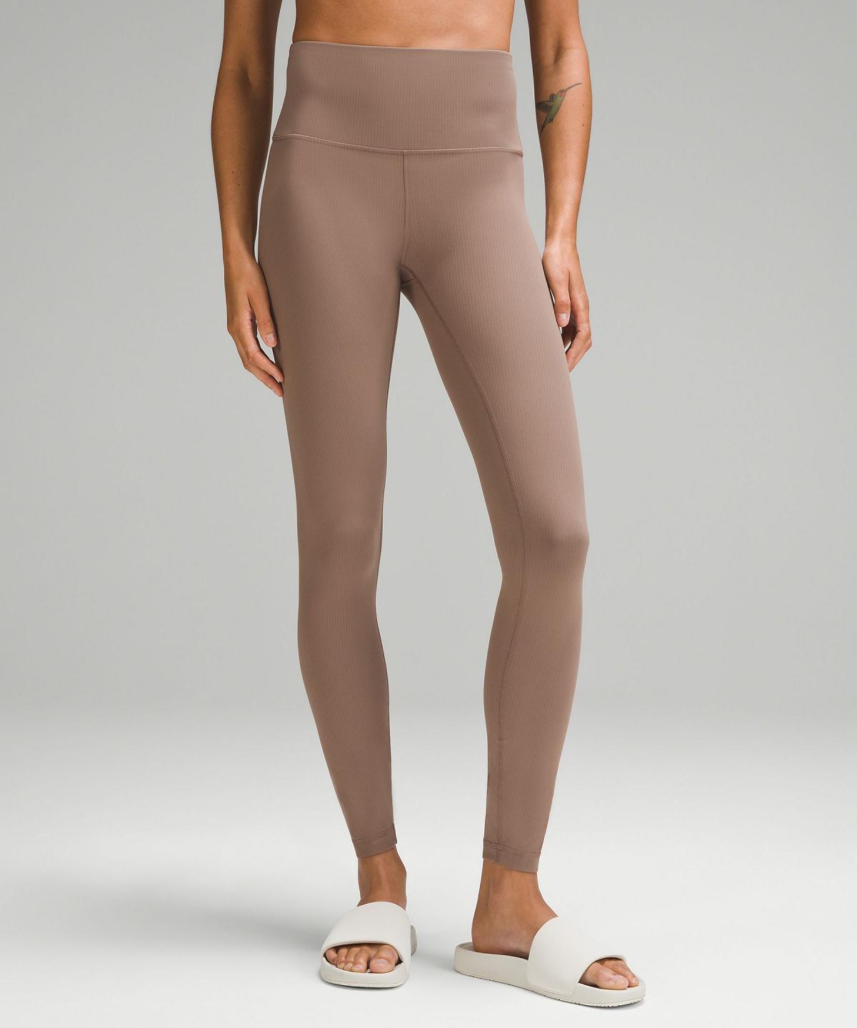 Brown Lululemon Wunder Train High-Rise Ribbed Tight 28" Women Leggings | NZ_LuLu28756