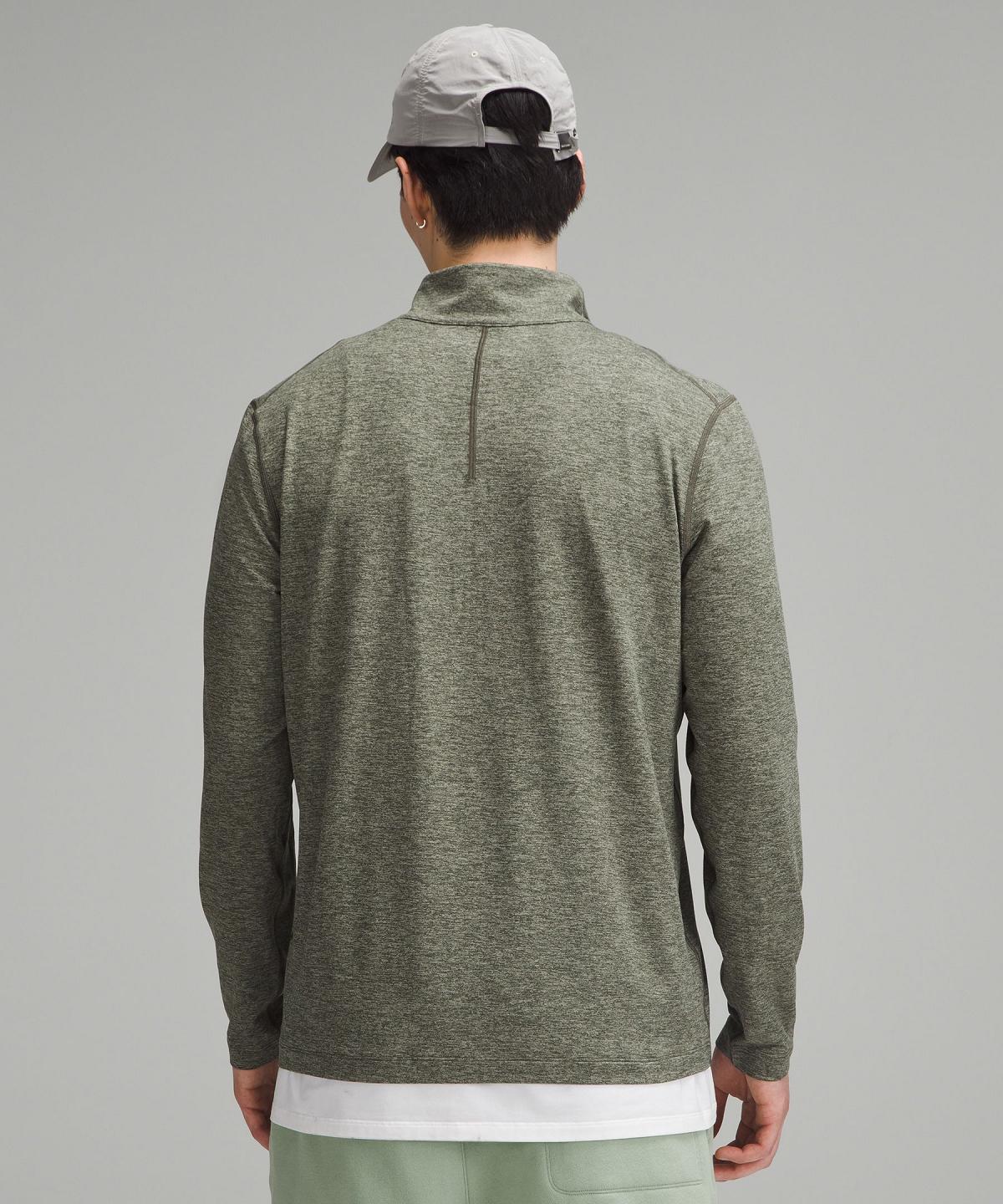 Brown / Green Lululemon Soft Jersey Half Zip Men Long Sleeve Shirts | NZ_LuLu82923