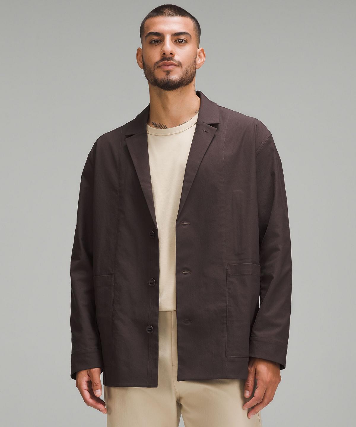 Coffee Lululemon Relaxed-Fit Twill Blazer Men Coats & Jackets | NZ_LuLu72810