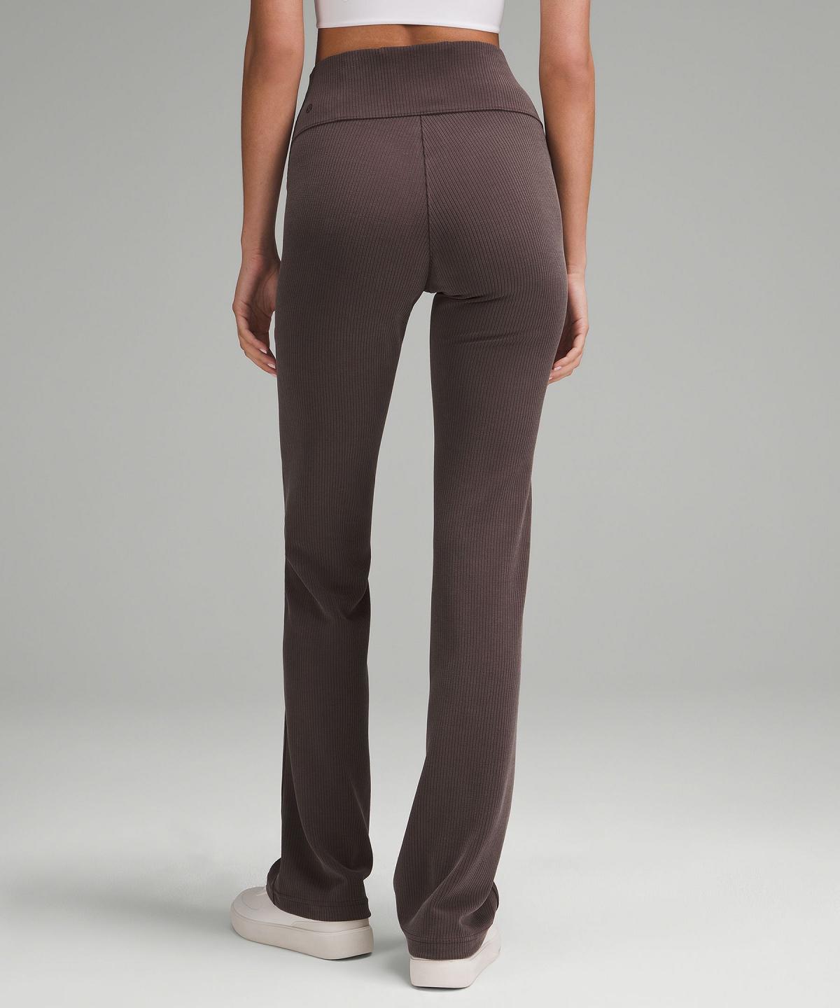 Coffee Lululemon Ribbed Softstreme Flared Women Pants | NZ_LuLu74303