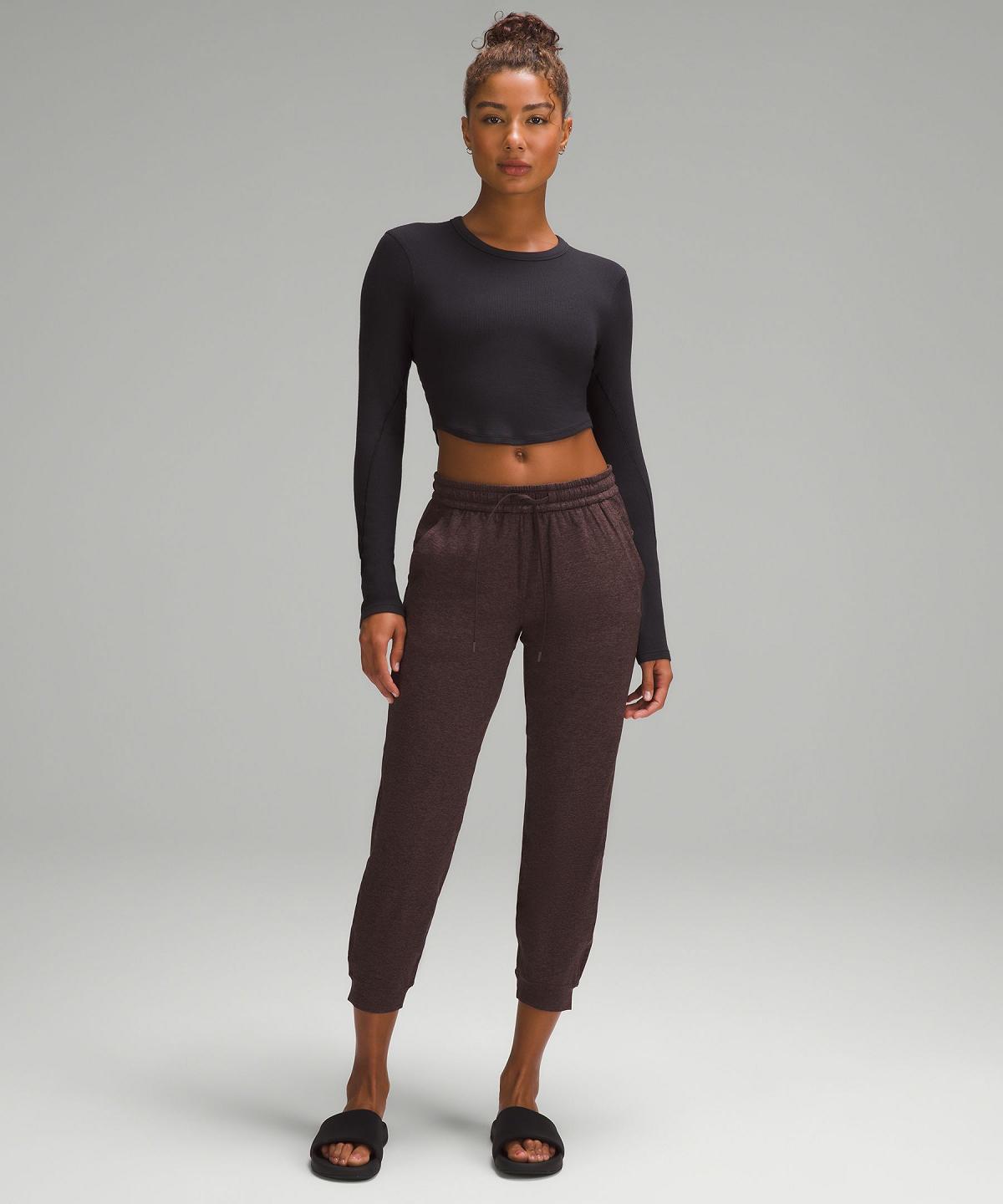 Coffee Lululemon Soft Jersey Classic-Fit Mid-Rise Women Joggers | NZ_LuLu66030