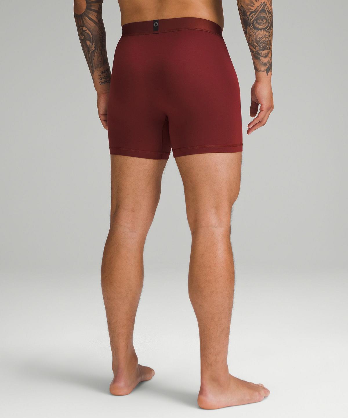 Copper / Stripes Red / Red / Brown / Dark Olive Lululemon Always In Motion Boxer 5" Men Underwear | NZ_LuLu41828