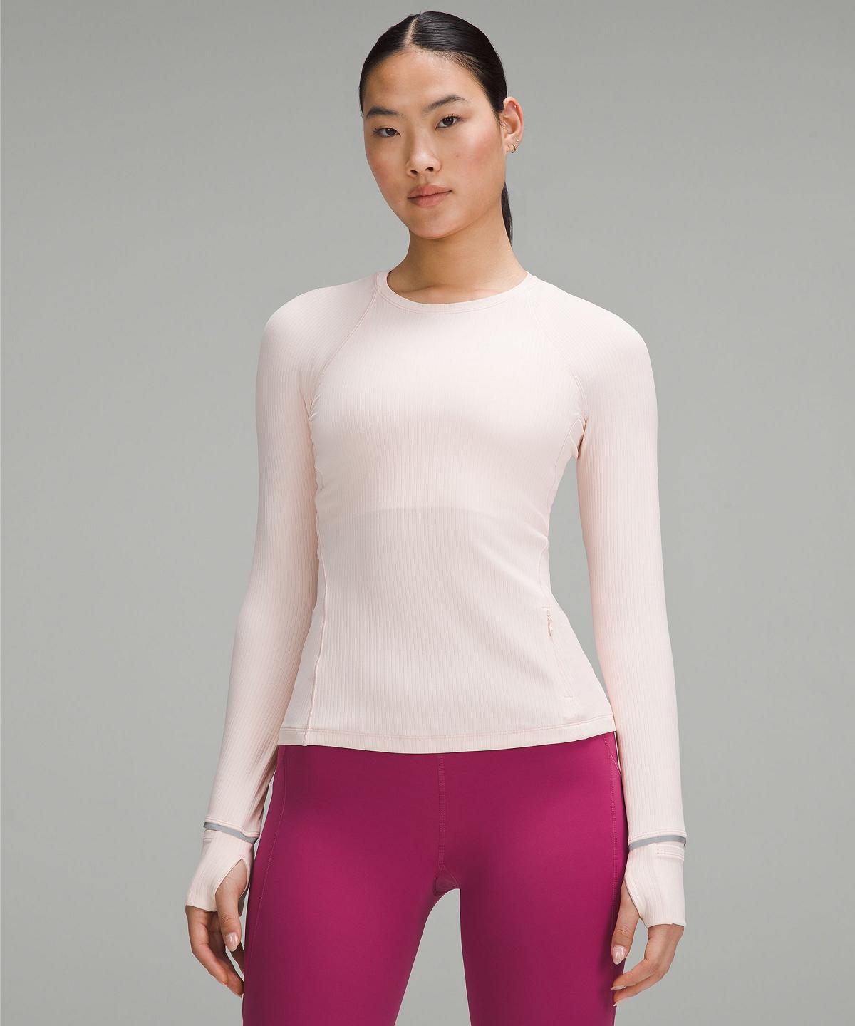 Coral Lululemon It's Rulu Ribbed Long-Sleeve Women T Shirts | NZ_LuLu22717