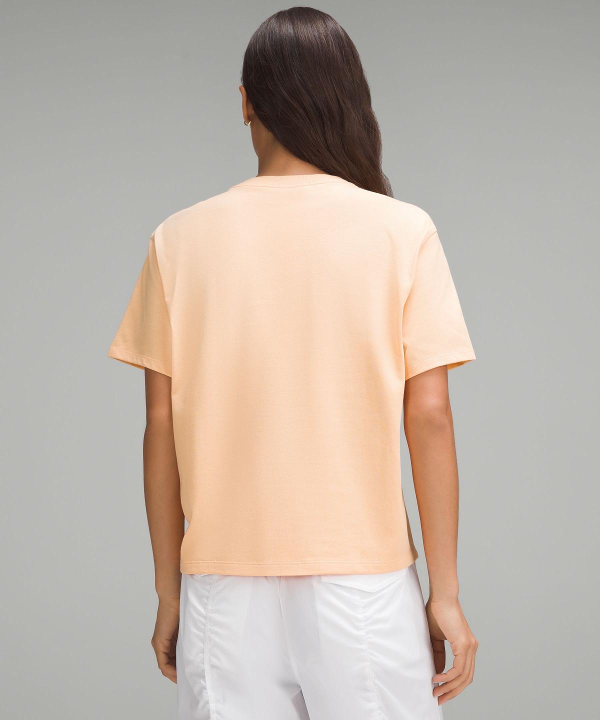 Coral Lululemon Relaxed-Fit Cotton Jersey T-Shirt Women Shirts | NZ_LuLu74515