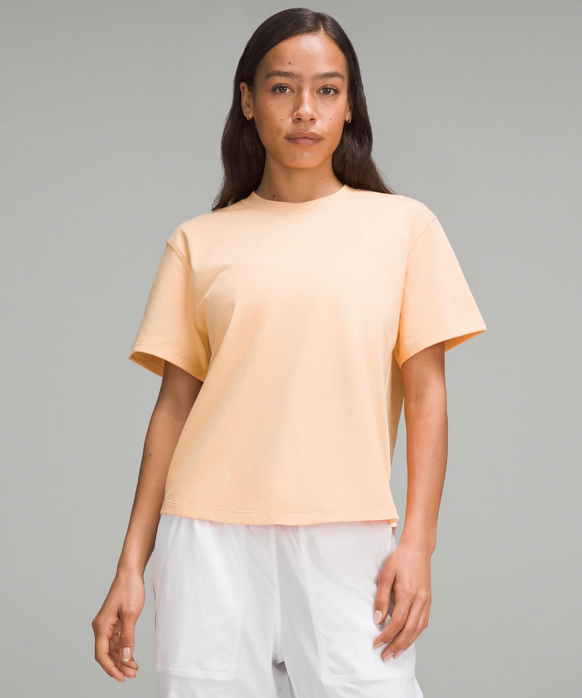 Coral Lululemon Relaxed-Fit Cotton Jersey T-Shirt Women Shirts | NZ_LuLu74515