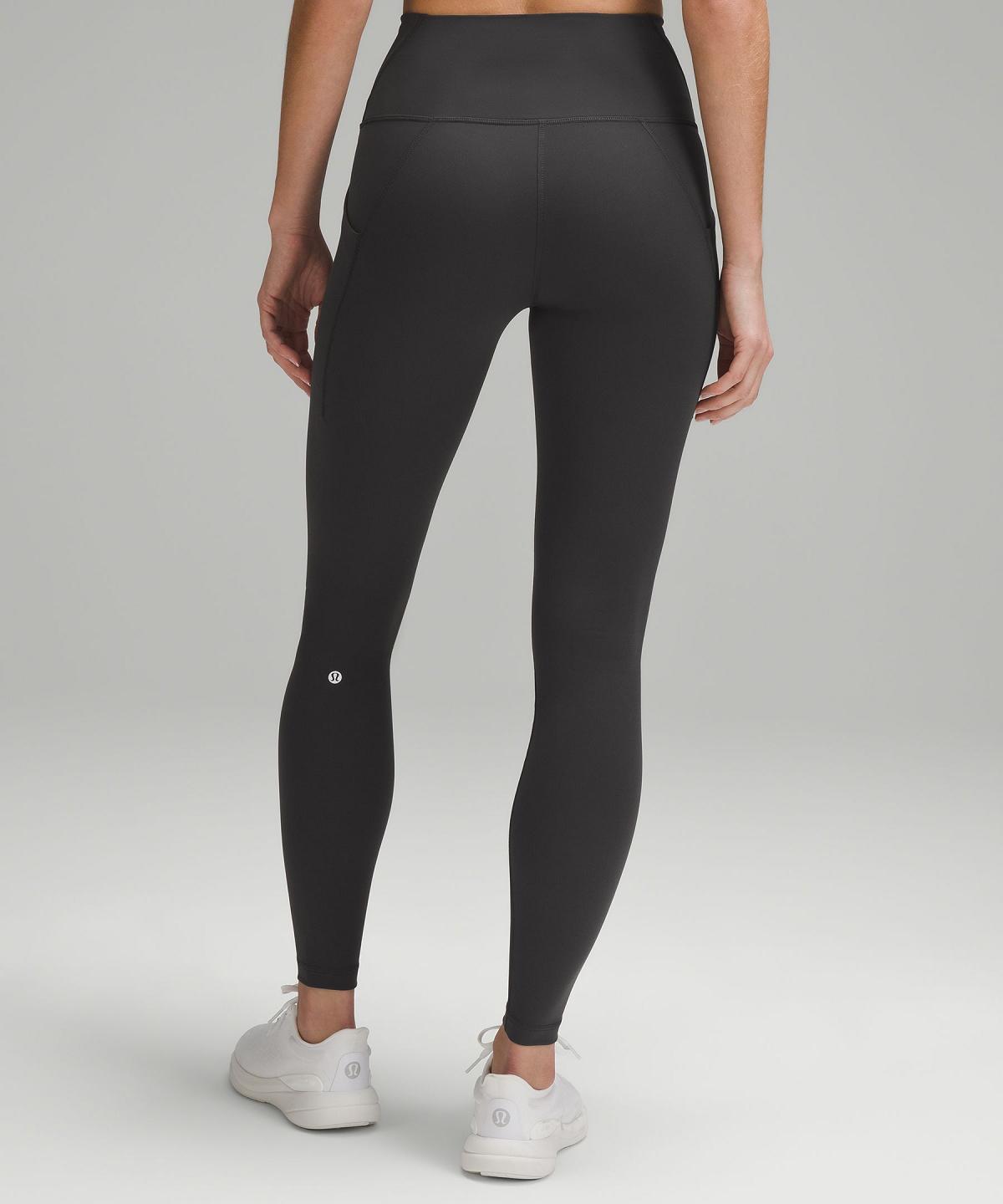 Deep Grey Lululemon Wunder Train High-Rise Tight with Pockets 28" Women Leggings | NZ_LuLu44361