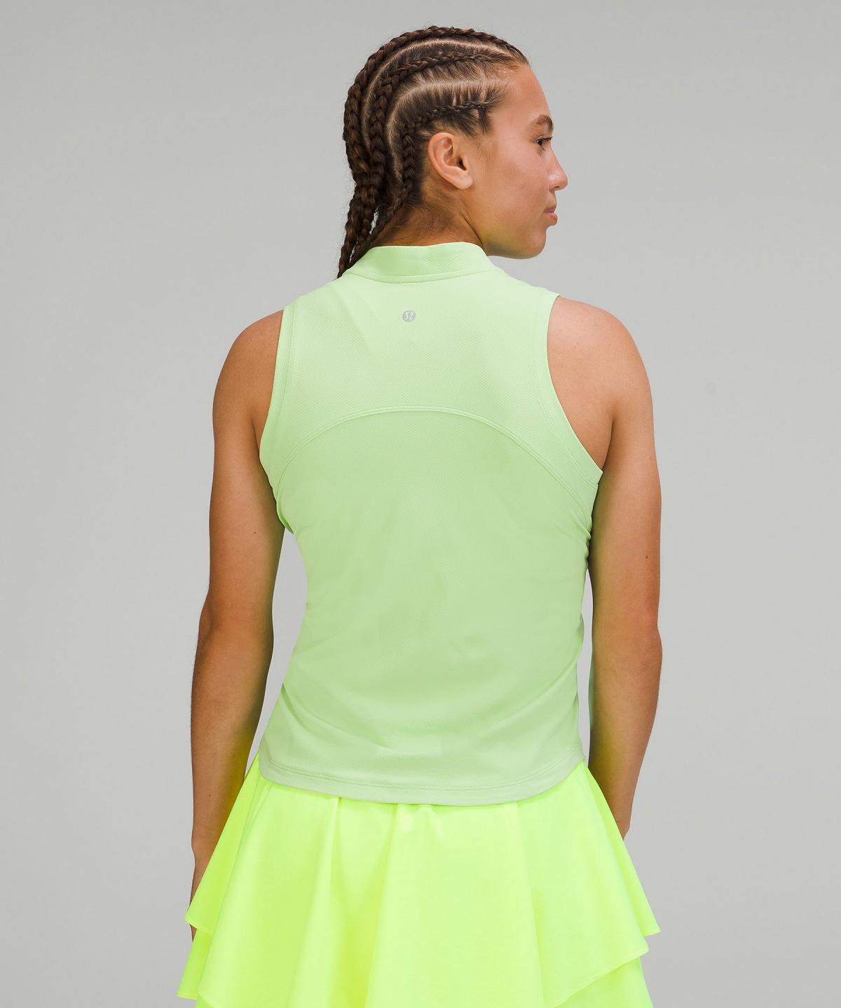 Green Light Lululemon Front-Zip Mockneck Tennis Women Tank Top | NZ_LuLu93521