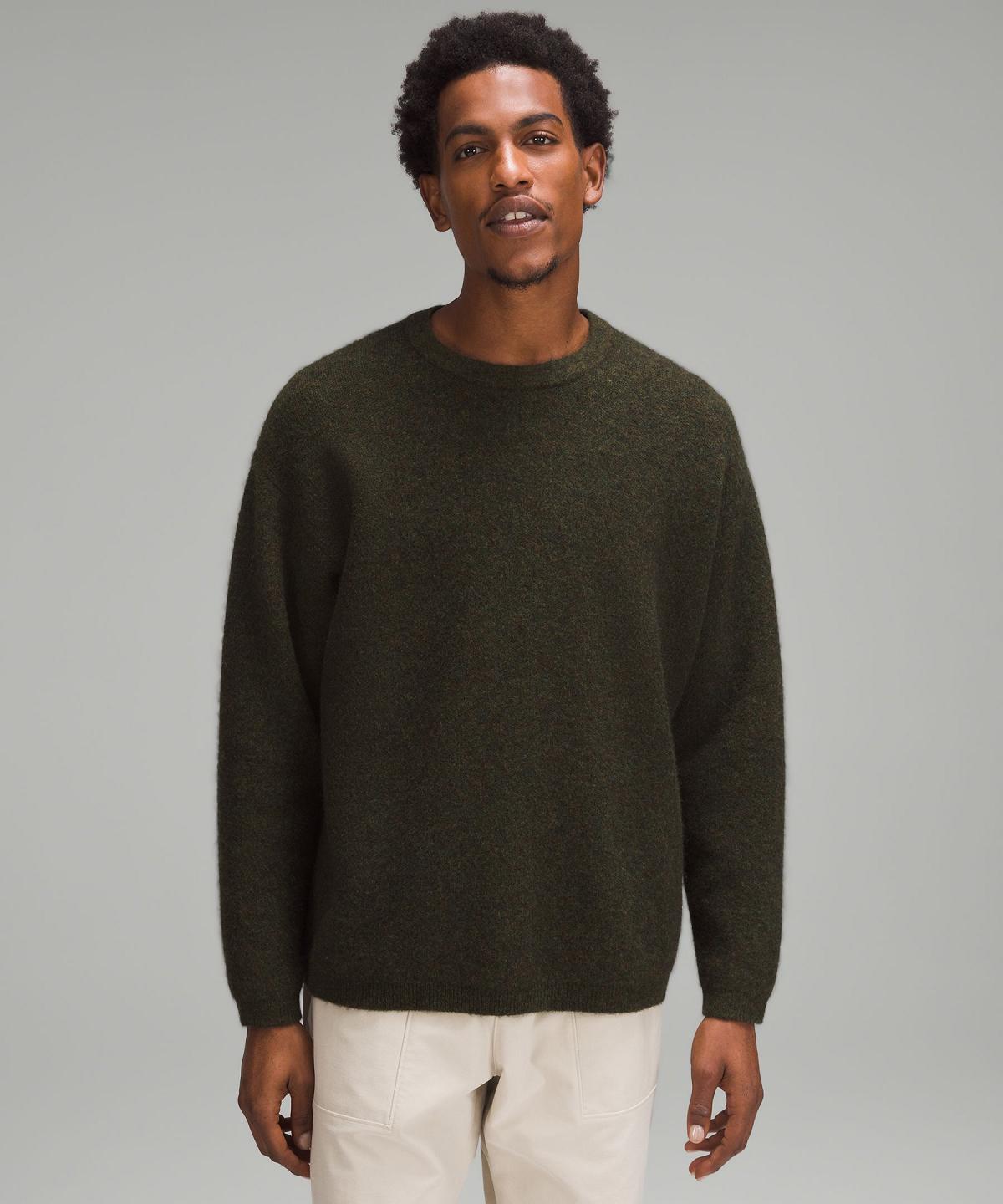 Green Lululemon Alpaca Wool-Blend Crewneck Men Sweaters | NZ_LuLu69856