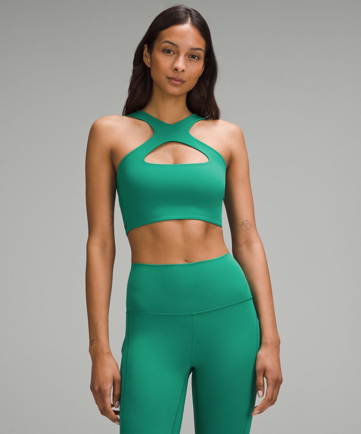 Green Lululemon Bend This Scoop and Cross Women Sports Bra | NZ_LuLu35820