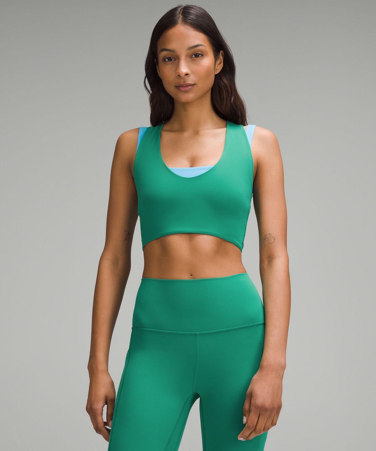 Green Lululemon Bend This Scoop and Cross Women Sports Bra | NZ_LuLu35820