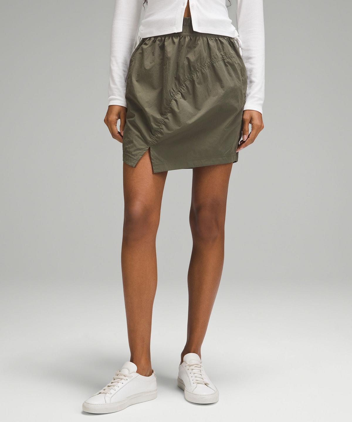 Green Lululemon High-Rise Ruched Mini Women Skirts | NZ_LuLu15753