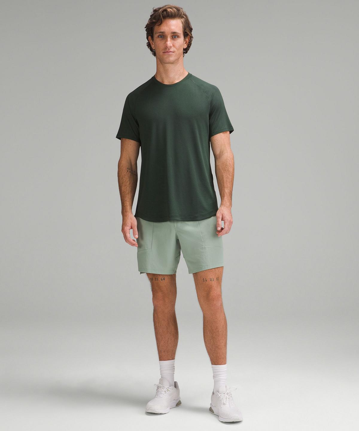 Green Lululemon License to Train Short-Sleeve Men T Shirts | NZ_LuLu95869