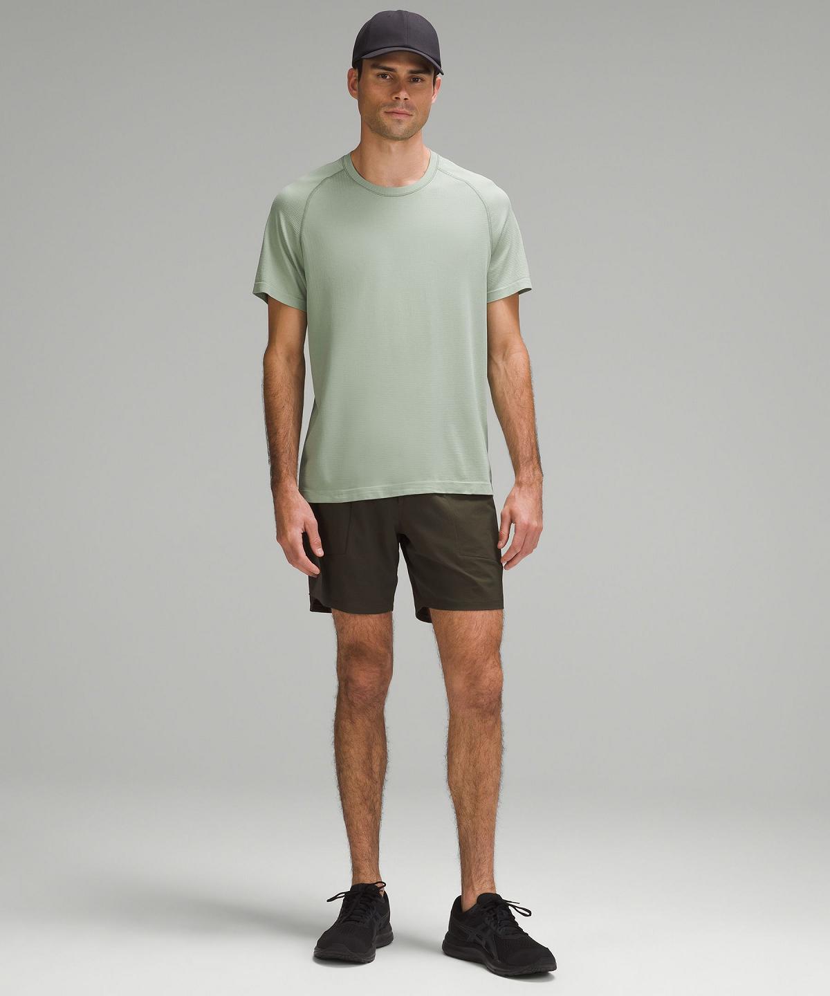 Green Lululemon Metal Vent Tech Short-Sleeve Men Shirts | NZ_LuLu89759