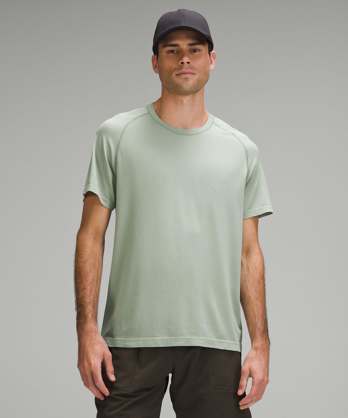 Green Lululemon Metal Vent Tech Short-Sleeve Men Shirts | NZ_LuLu89759