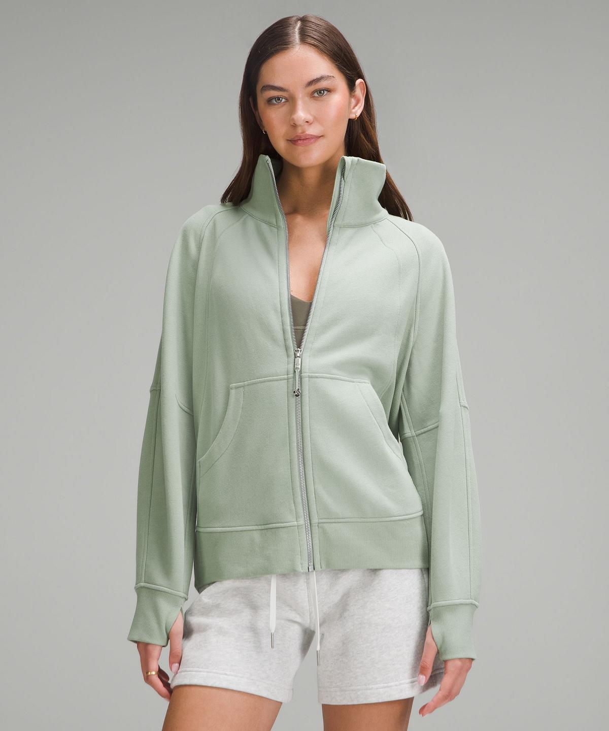 Green Lululemon Scuba Oversized Funnel-Neck Full Zip Women Hoodies & Sweatshirts | NZ_LuLu81348