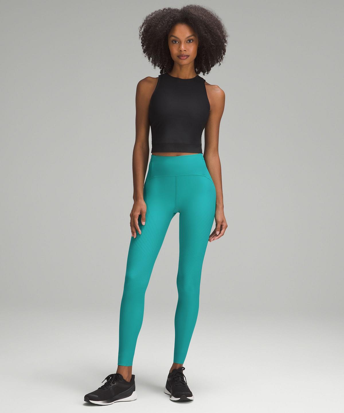 Green Lululemon SenseKnit Running High-Rise Tight 28" Women Leggings | NZ_LuLu20721