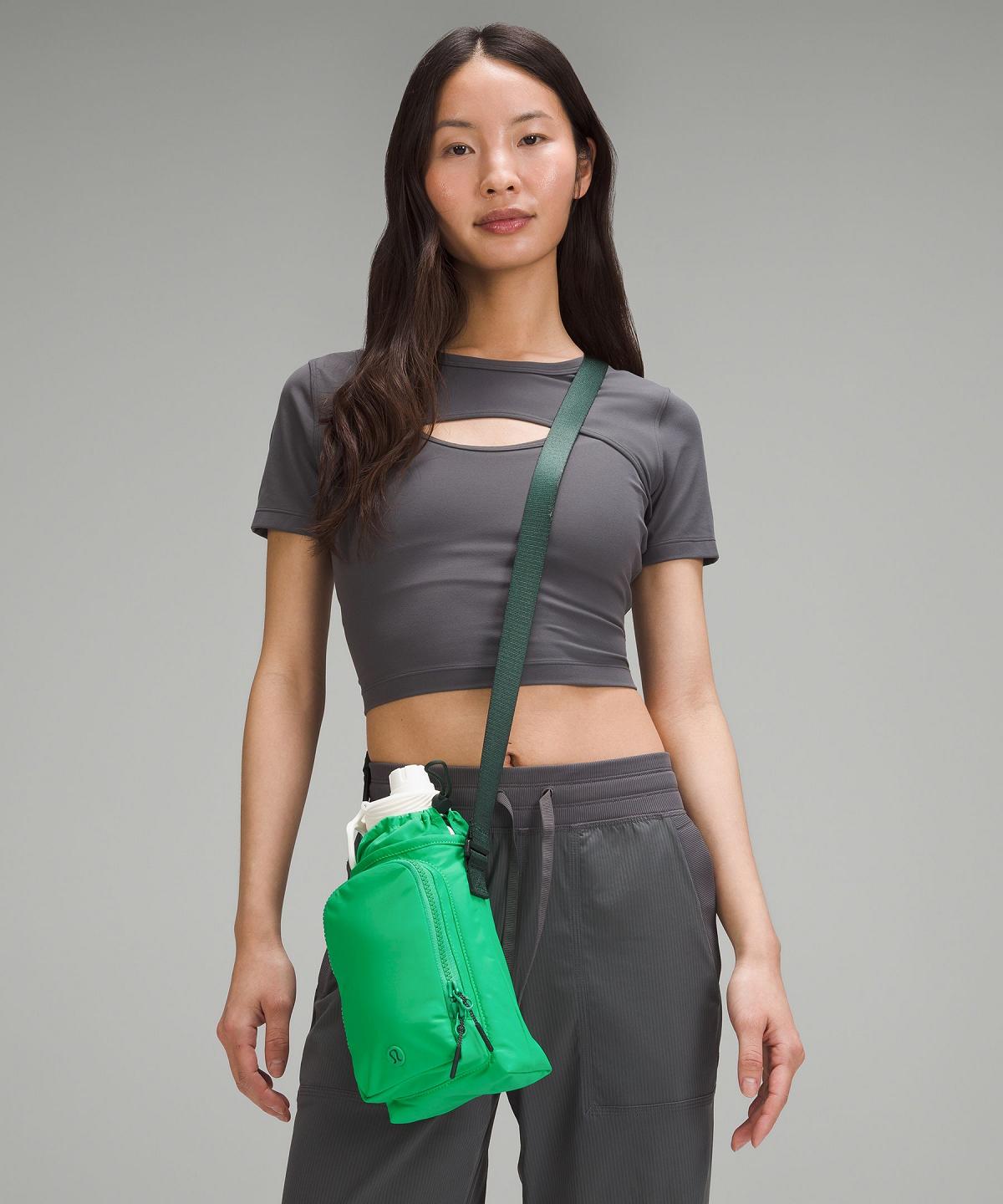 Green Lululemon Water Bottle Crossbody with Front Pocket 2L Bag Crossbody Bags | NZ_LuLu96857