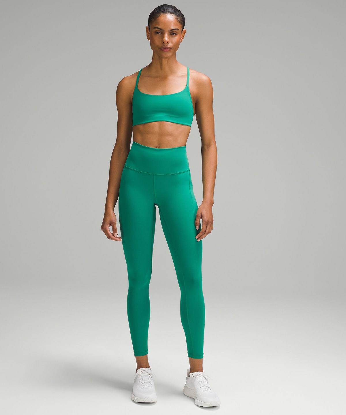 Green Lululemon Wunder Train High-Rise Tight with Pockets 25" Women Leggings | NZ_LuLu52130