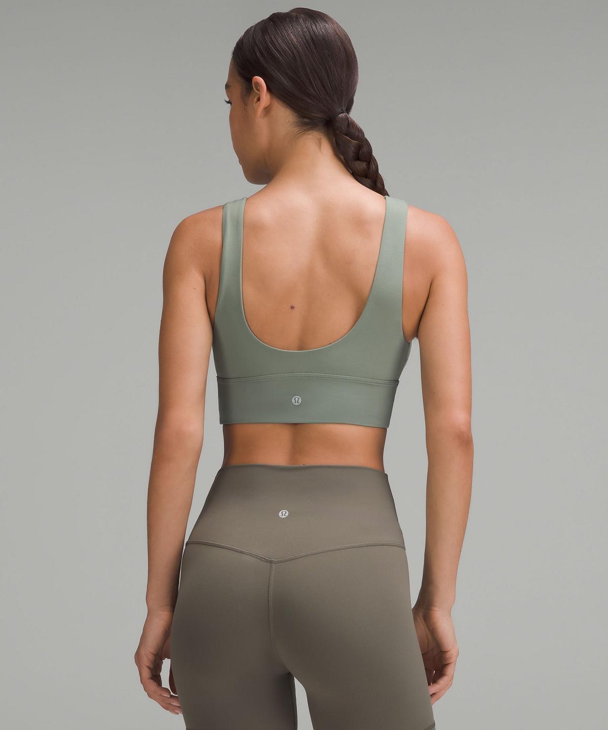 Grey Green Lululemon Align™ V-Neck Women Sports Bra | NZ_LuLu61086