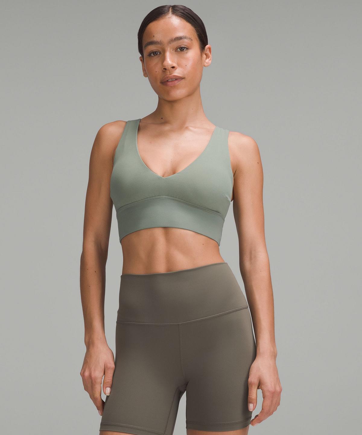 Grey Green Lululemon Align™ V-Neck Women Sports Bra | NZ_LuLu61086