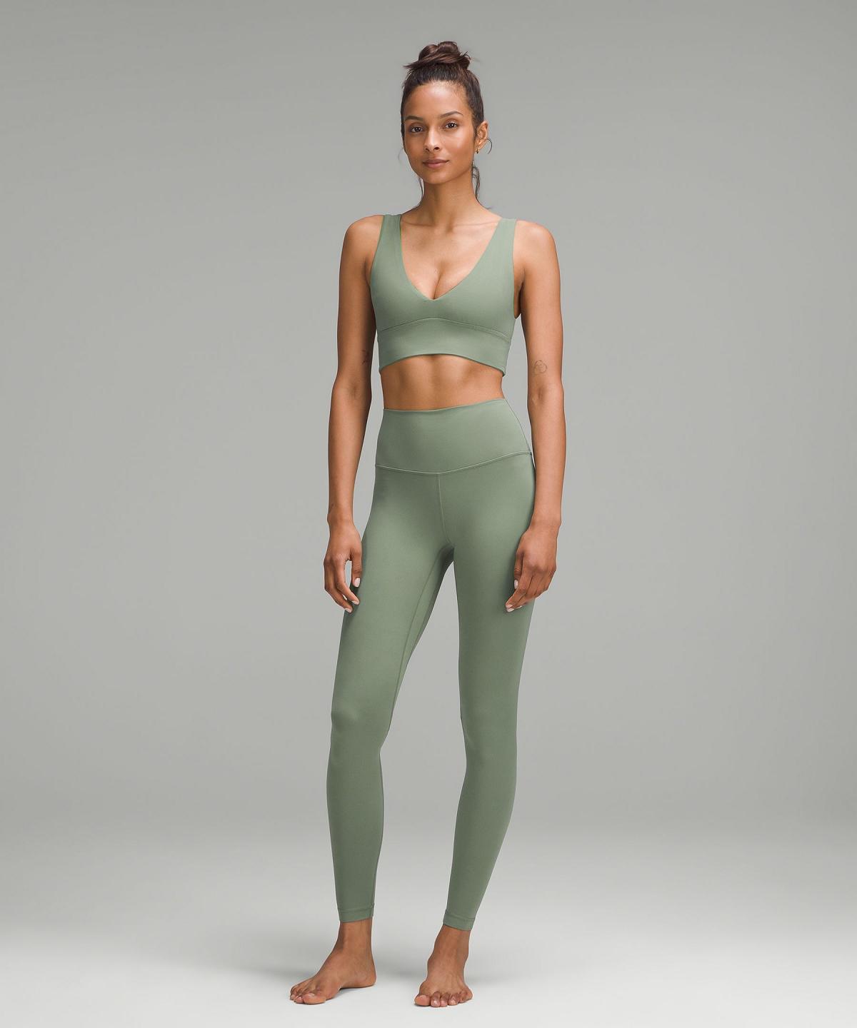 Grey Green Lululemon Align™ V-Neck Women Sports Bra | NZ_LuLu23623