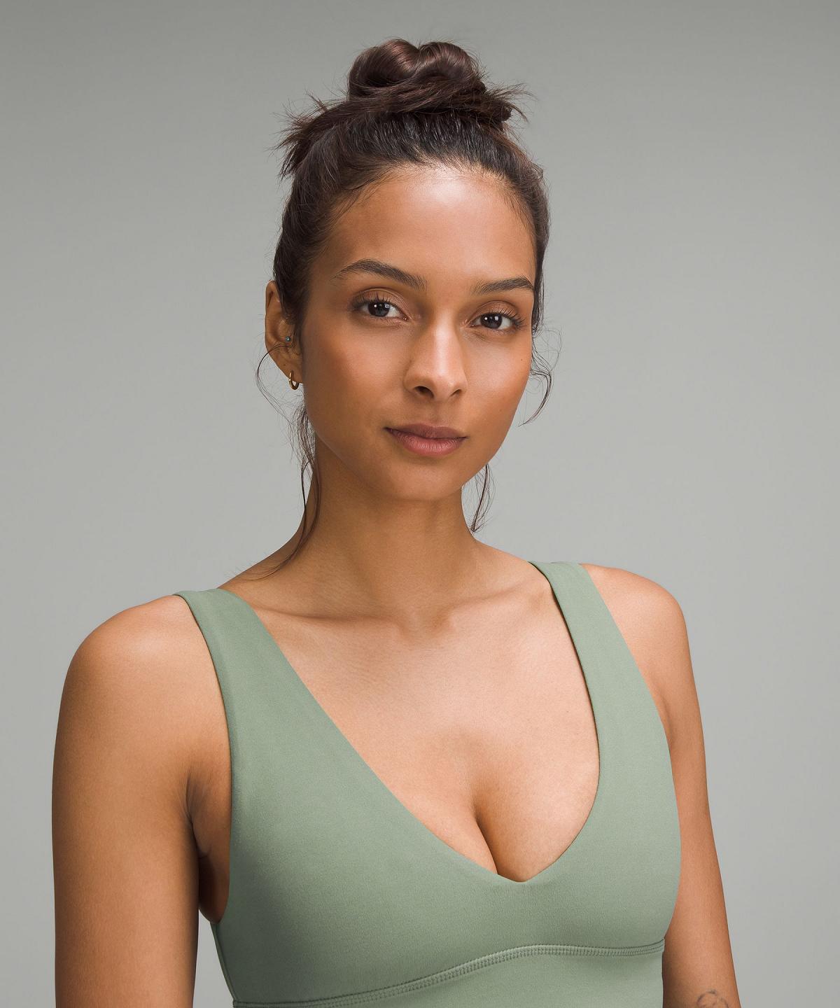 Grey Green Lululemon Align™ V-Neck Women Sports Bra | NZ_LuLu23623