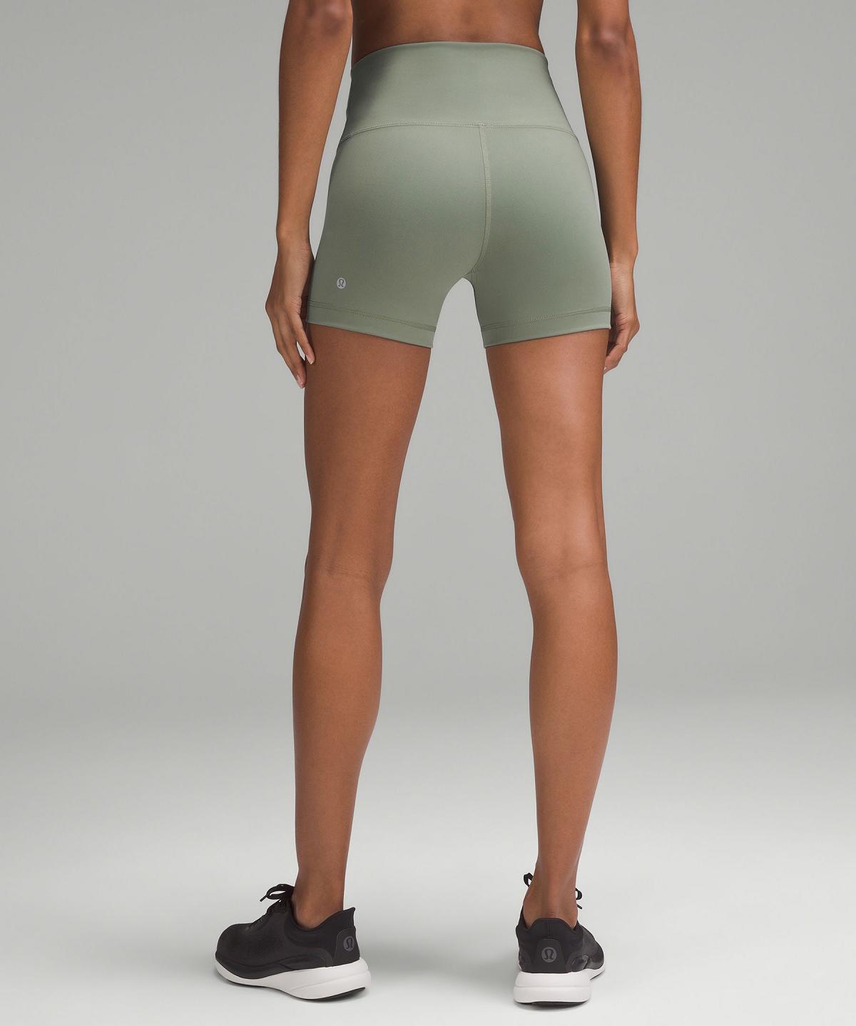 Grey Green Lululemon Wunder Train High-Rise 4" Women Shorts | NZ_LuLu75336