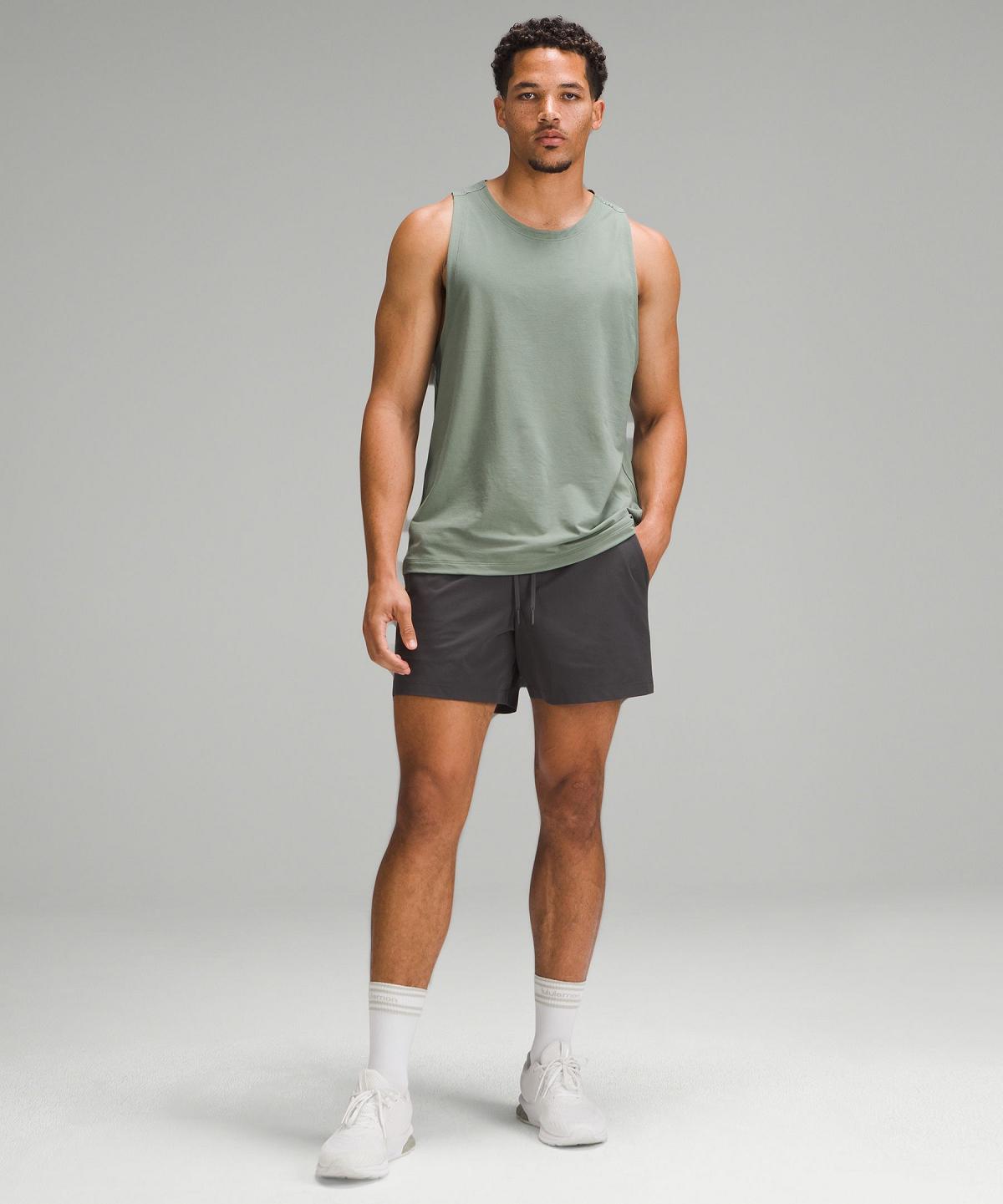 Grey Green Lululemon Zeroed In Tank Men Shirts | NZ_LuLu13524