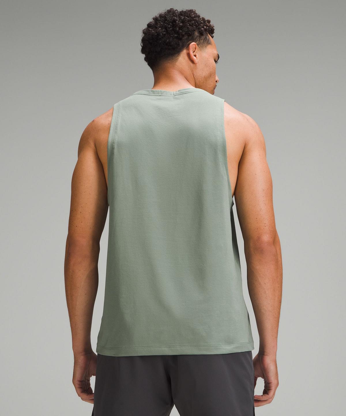 Grey Green Lululemon Zeroed In Tank Men Shirts | NZ_LuLu13524