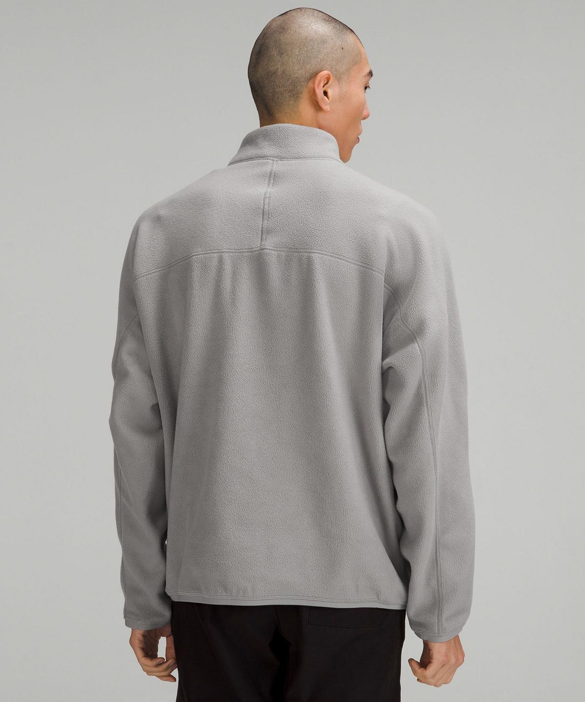 Grey Lululemon Oversized Fleece Half Zip Men Hoodies & Sweatshirts | NZ_LuLu47071