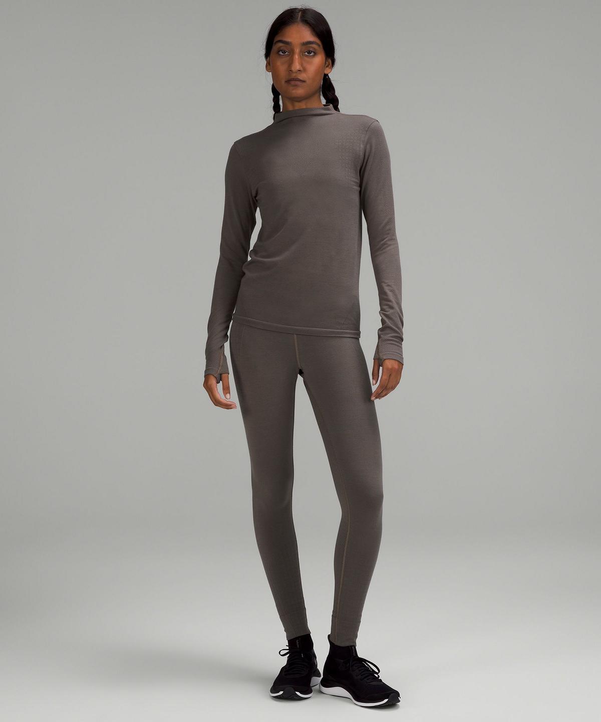 Grey Lululemon Seamless Wool-Blend Women Long Sleeve Shirts | NZ_LuLu57554