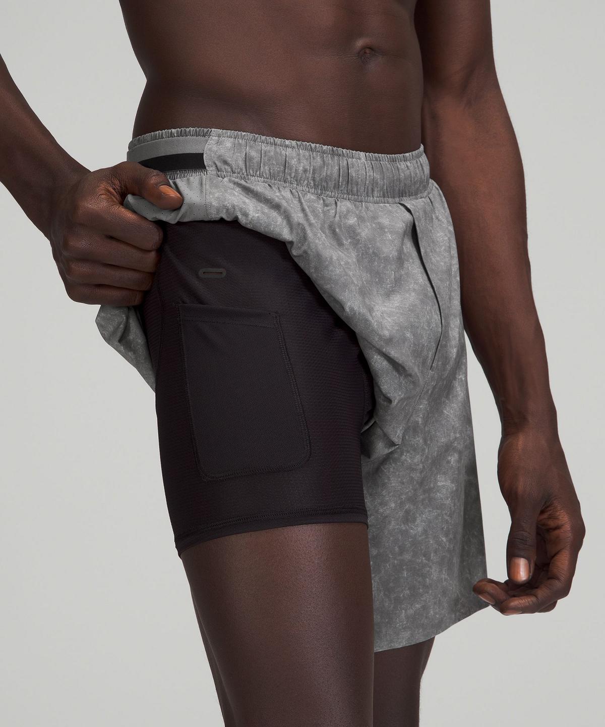 Grey Lululemon Surge Lined 6" Men Shorts | NZ_LuLu50415