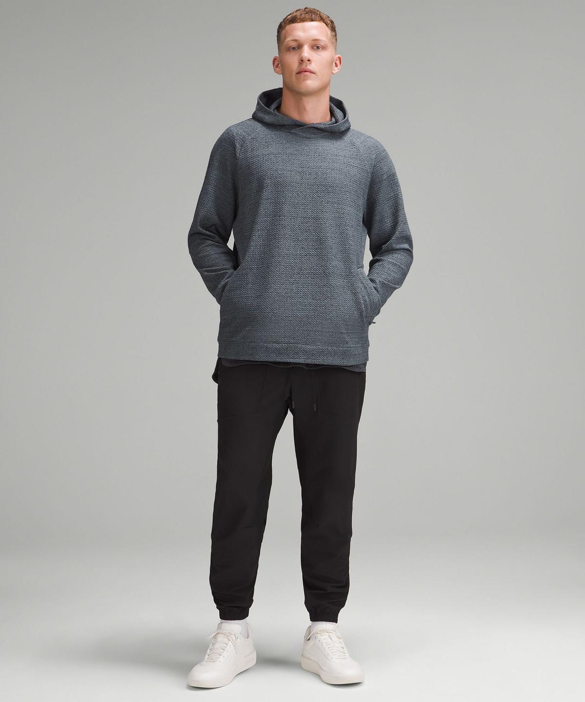 Grey Lululemon Textured Double-Knit Cotton Men Hoodies & Sweatshirts | NZ_LuLu18445