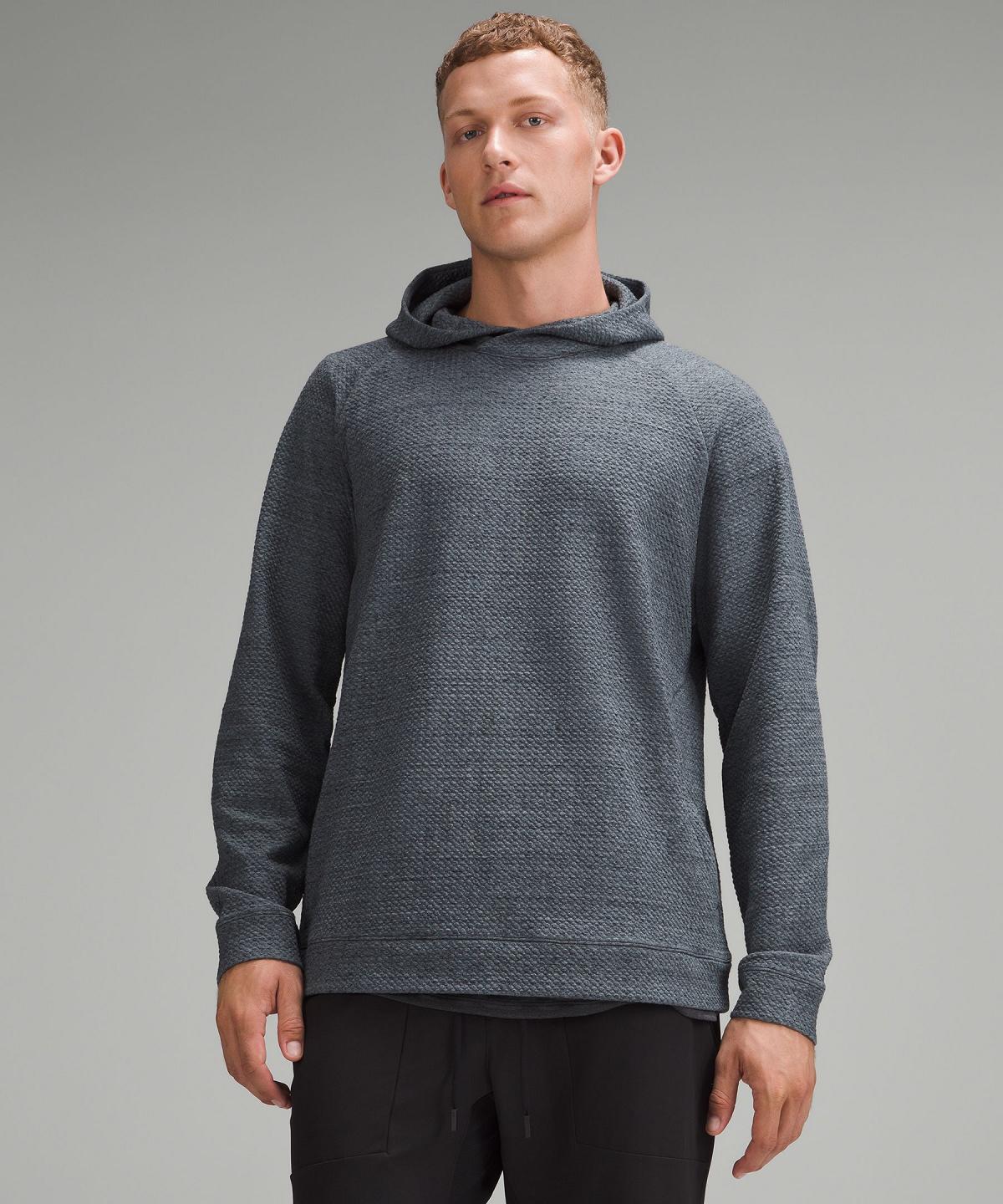 Grey Lululemon Textured Double-Knit Cotton Men Hoodies & Sweatshirts | NZ_LuLu18445