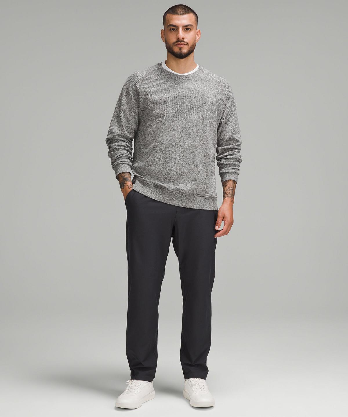 Grey / Black Lululemon Engineered Warmth Long-Sleeve Crew Men Hoodies & Sweatshirts | NZ_LuLu61578