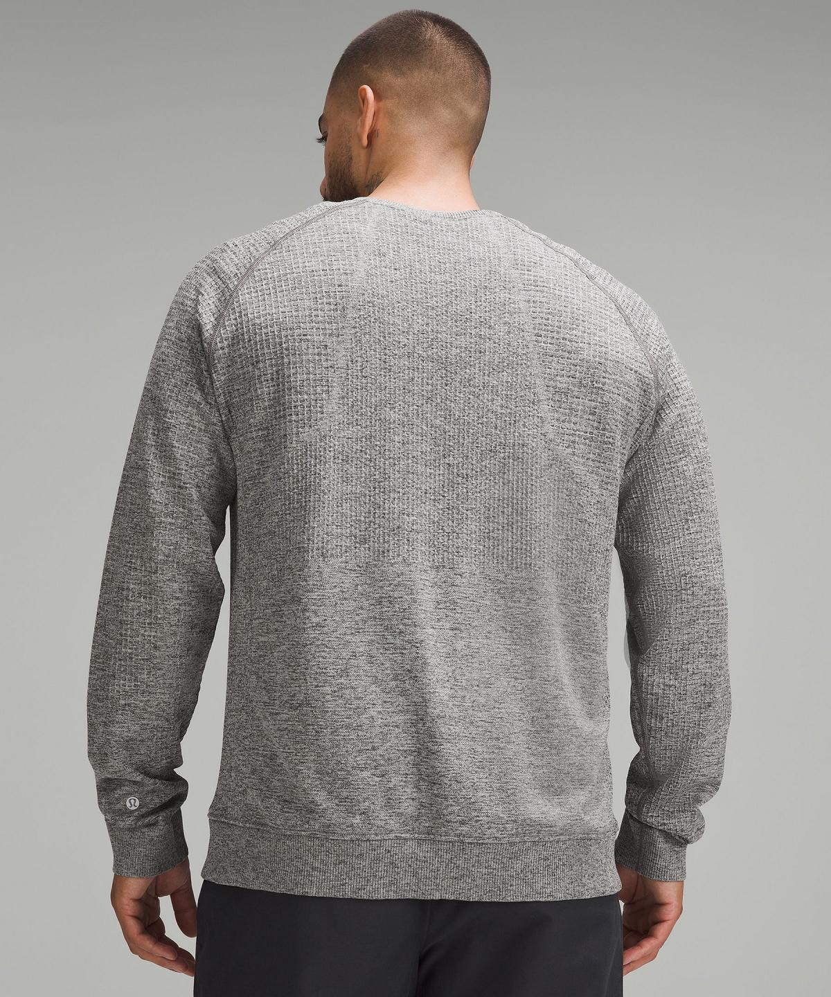 Grey / Black Lululemon Engineered Warmth Long-Sleeve Crew Men Hoodies & Sweatshirts | NZ_LuLu61578