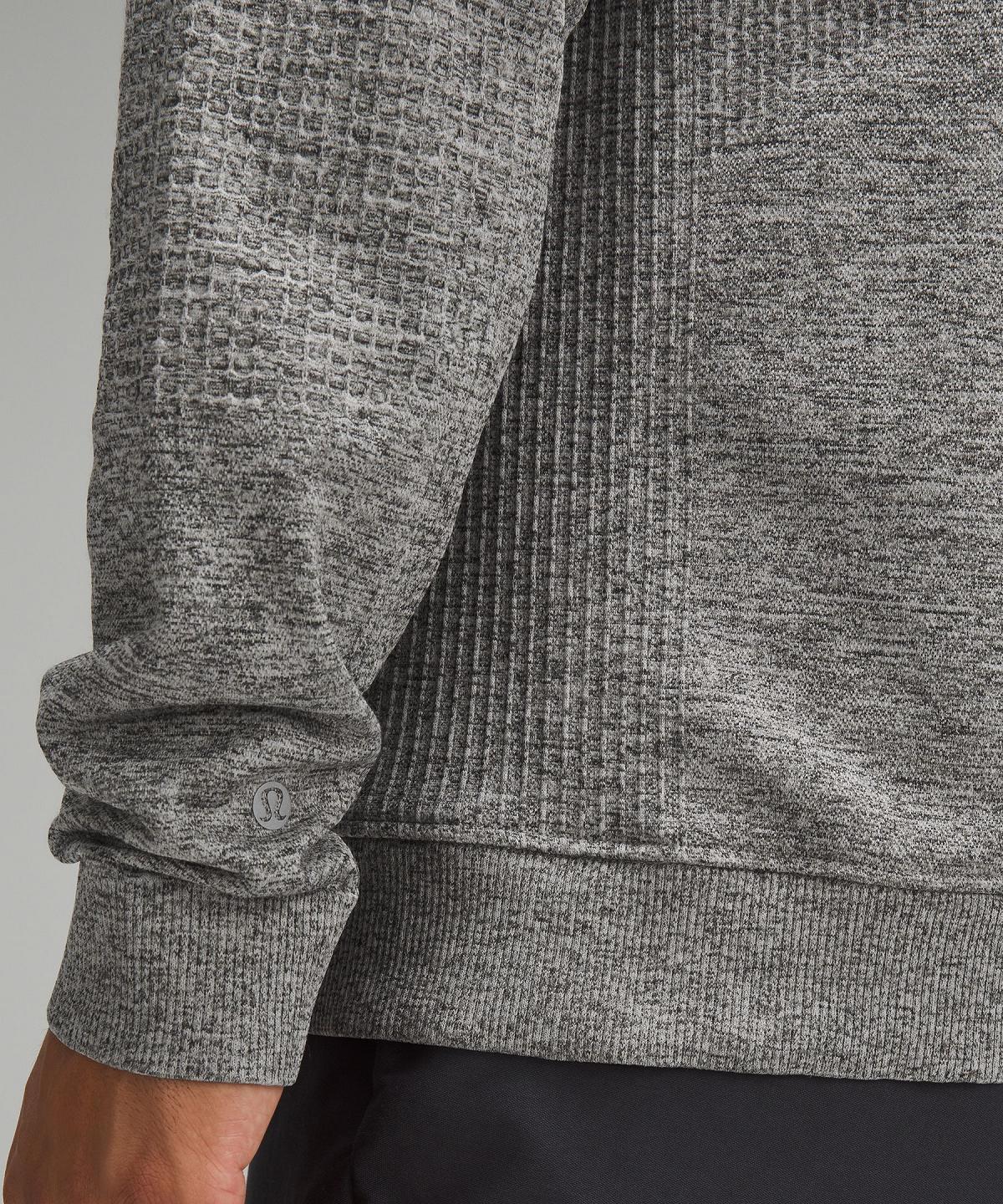 Grey / Black Lululemon Engineered Warmth Long-Sleeve Crew Men Hoodies & Sweatshirts | NZ_LuLu61578