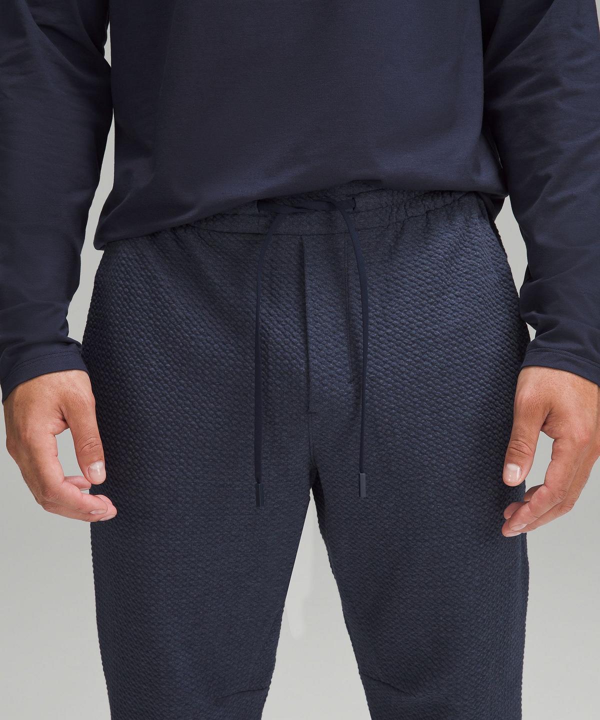 Grey / Black Lululemon Textured Double-Knit Cotton Men Joggers | NZ_LuLu42597