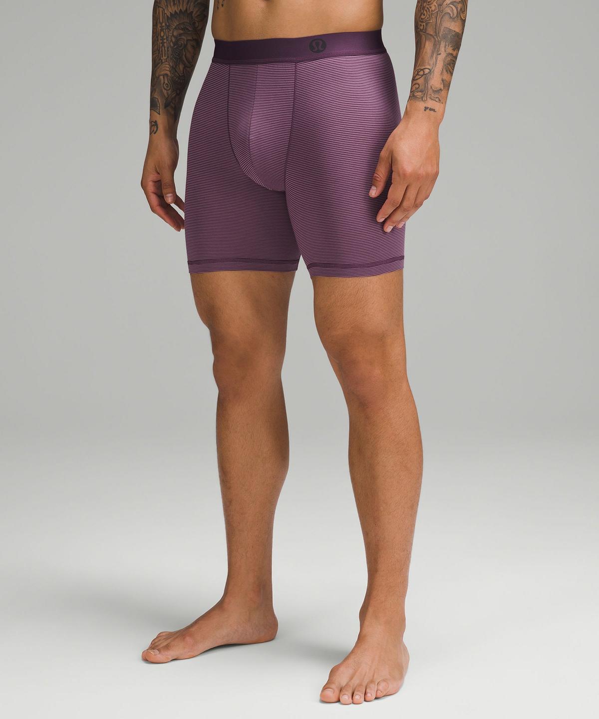 Grey / Brown Purple / Stripes Purple / Purple / Deep Green Lululemon Always In Motion Long Boxer 7" 5 Pack Men Underwear | NZ_LuLu77838