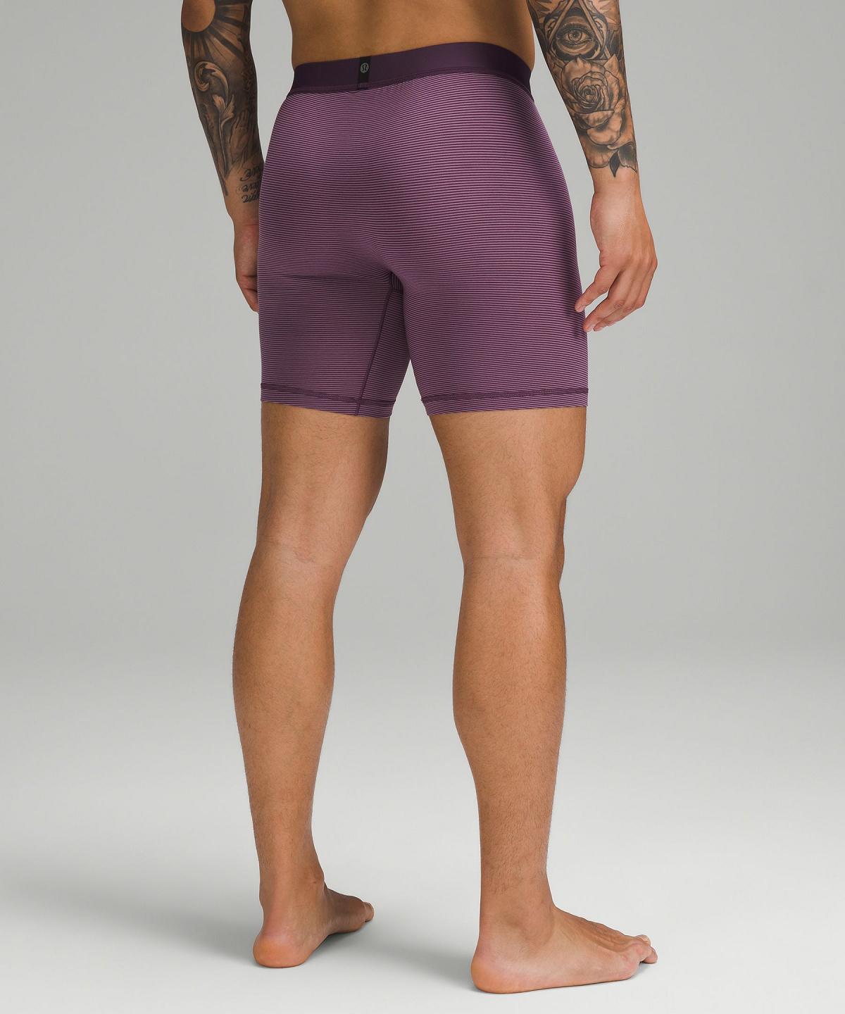 Grey / Brown Purple / Stripes Purple / Purple / Deep Green Lululemon Always In Motion Long Boxer 7" 5 Pack Men Underwear | NZ_LuLu77838