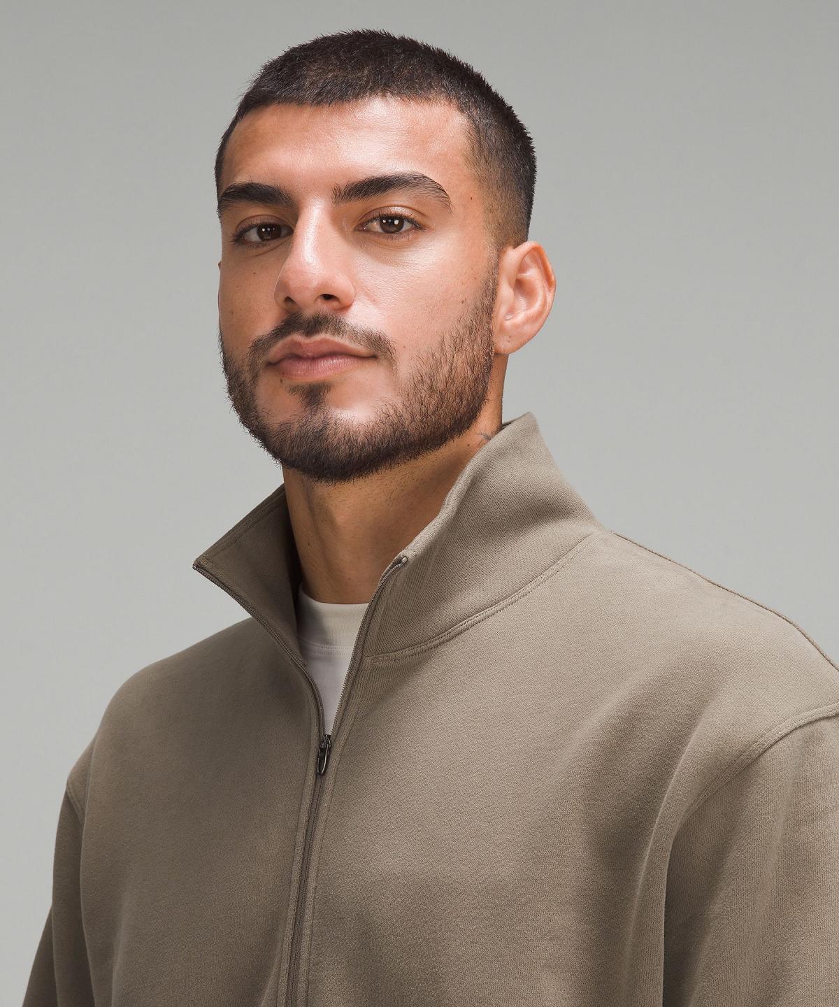 Khaki Lululemon Steady State Half Zip Men Hoodies & Sweatshirts | NZ_LuLu94077