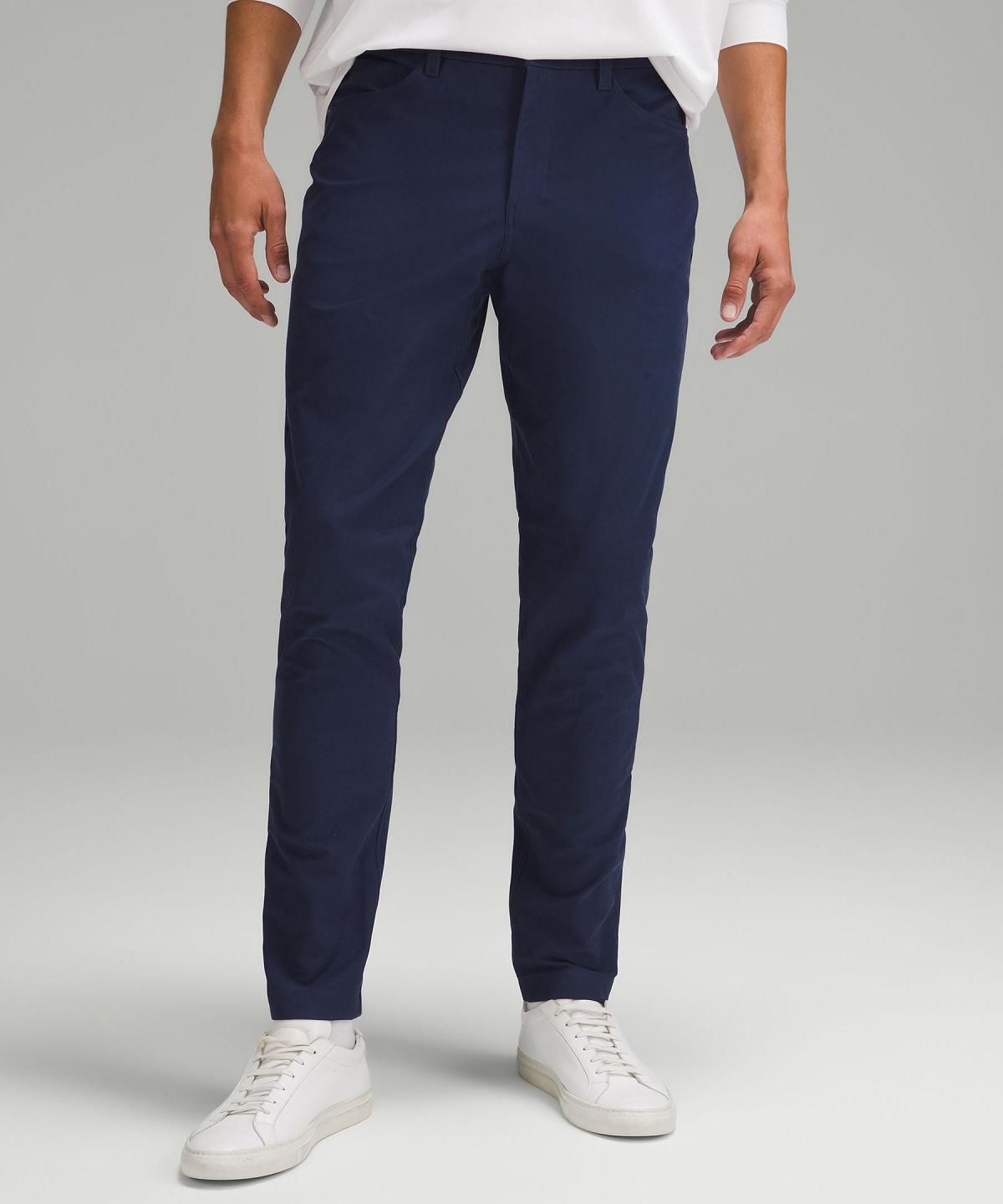 Navy Lululemon ABC Slim-Fit 5 Pocket 32"L Men Pants | NZ_LuLu49593