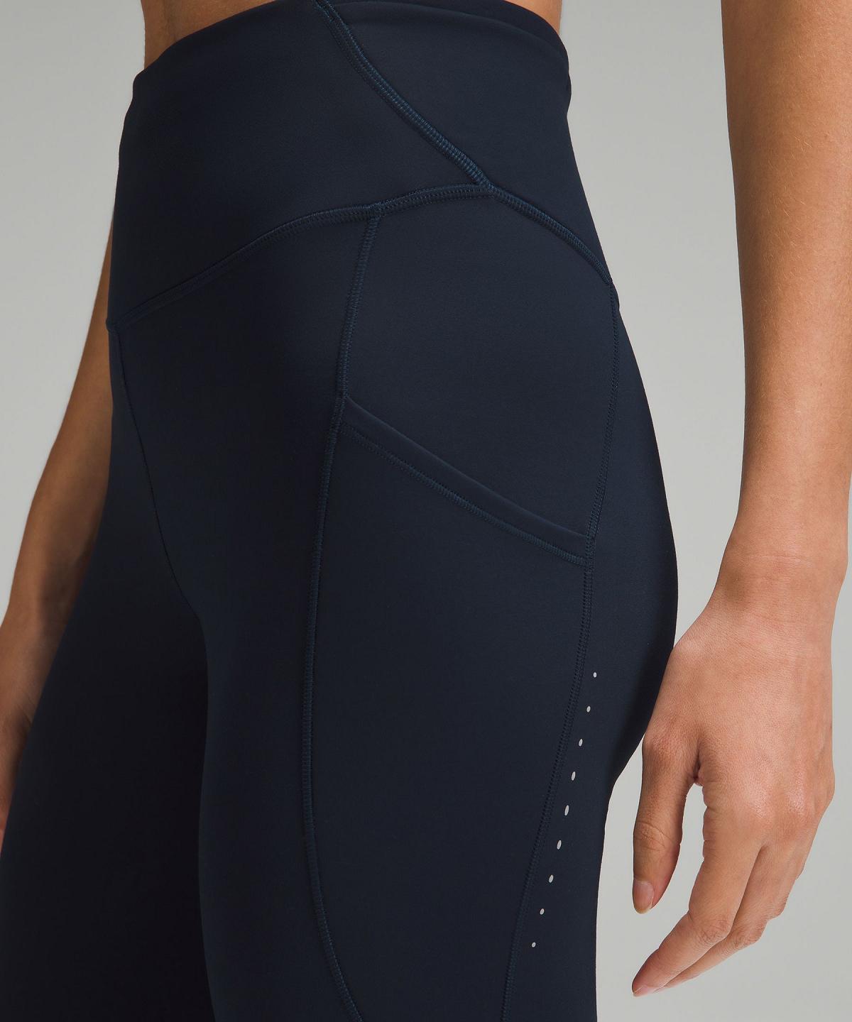 Navy Lululemon Fast and Free High-Rise Thermal Tight 28" Women Leggings | NZ_LuLu74712