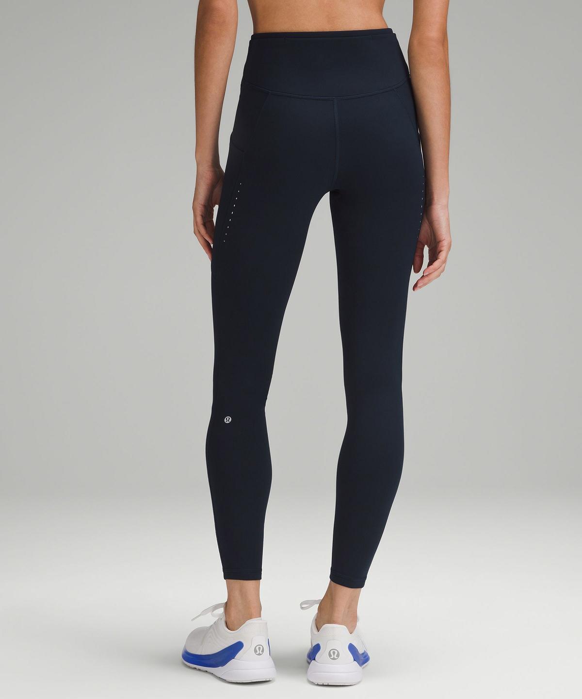 Navy Lululemon Fast and Free High-Rise Thermal Tight 28" Women Pants | NZ_LuLu71304