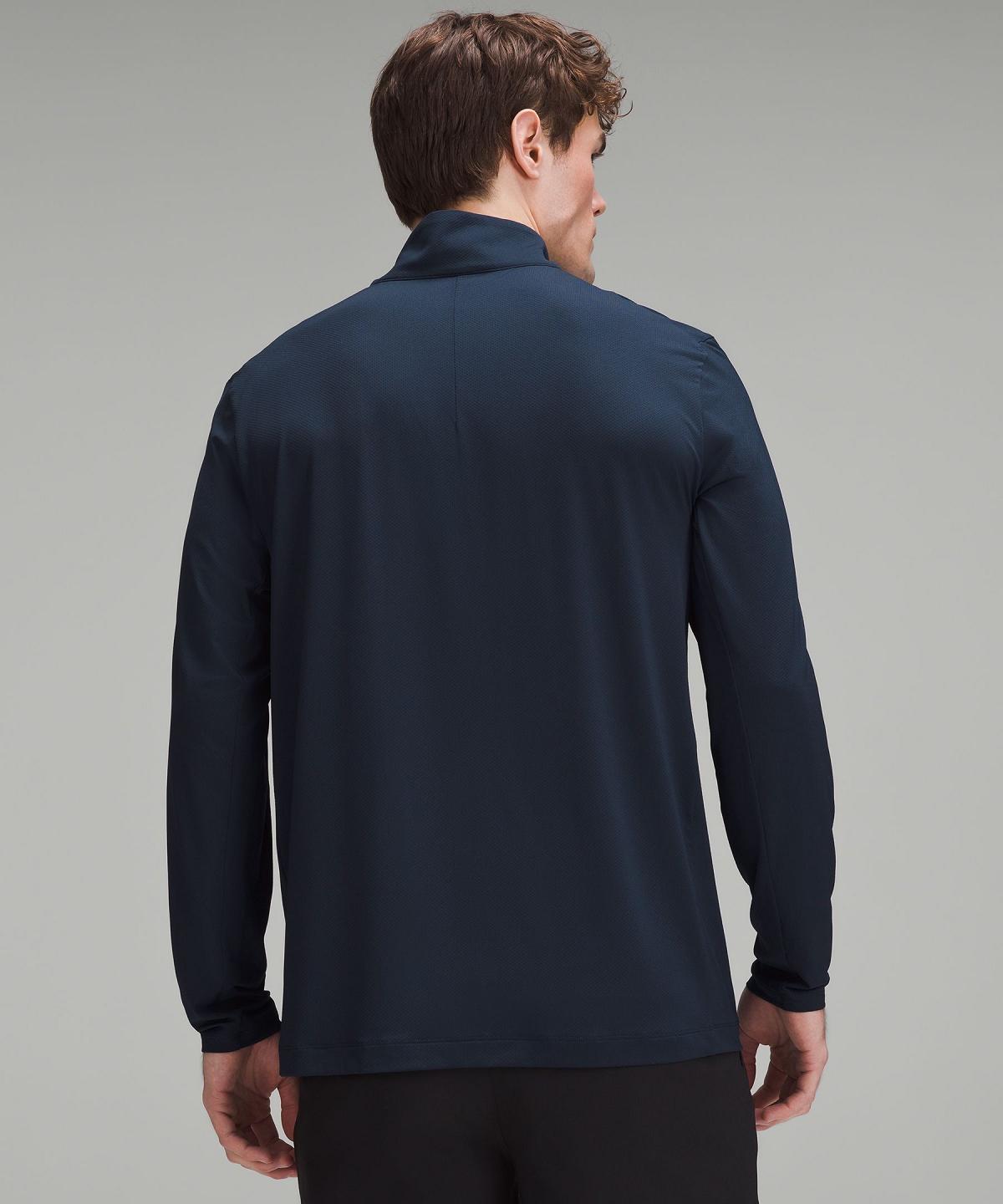 Navy Lululemon Golf Half Zip Men Long Sleeve Shirts | NZ_LuLu77864